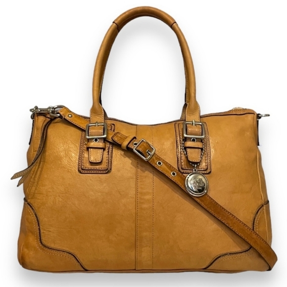 Coach Intentionally Distressed Tan Vachetta Leather Hamptons Hamilton Satchel - Picture 5 of 14